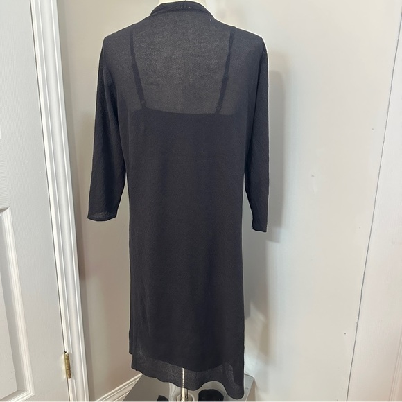 Elegant Gray Open-Front Lightweight Cardigan Sweater fit (S/M) - Picture 3 of 7